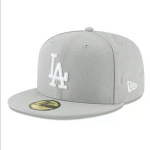 NEW ERA - MLB Baseball Hat - Los Angeles Dodgers 59FIFTY Fitted Cap - Gray